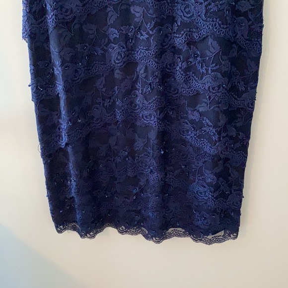 Marina Navy Layer/Sequence Form Fitting Dress - sz 10 - Picture 4 of 5